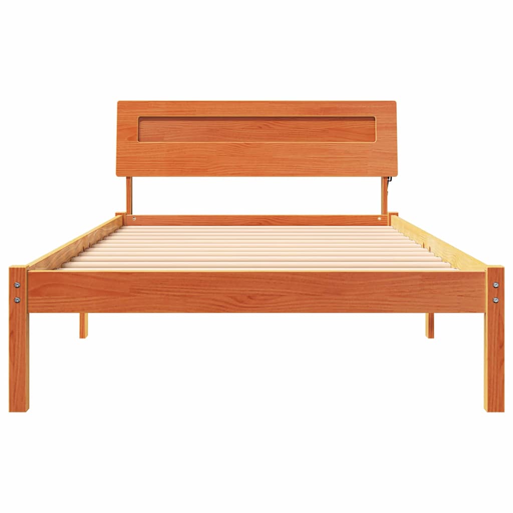 Krevetna konstrukcija s uzglavljem Vosak smeđa 90 x 200 cm