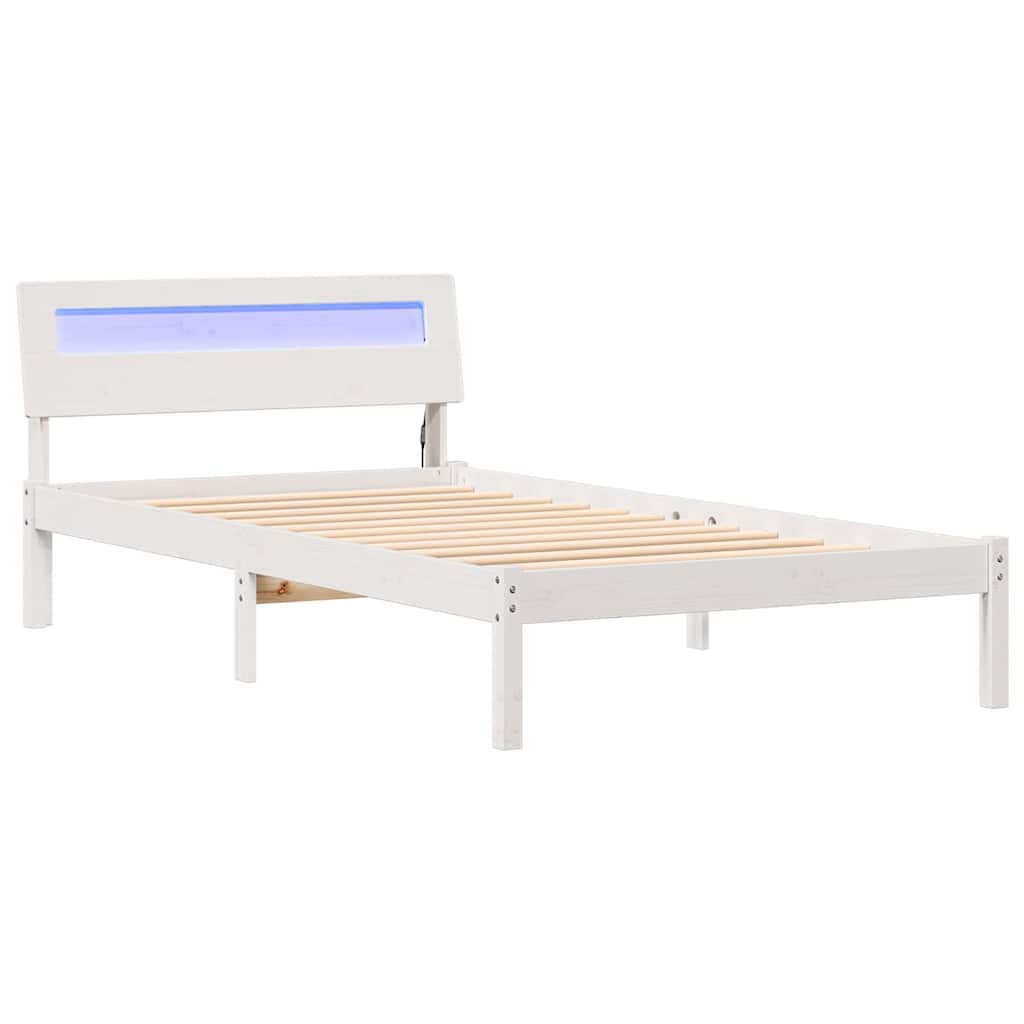 Krevetna konstrukcija Bijelo 80 x 200 cm Čvrsto borovo drvo