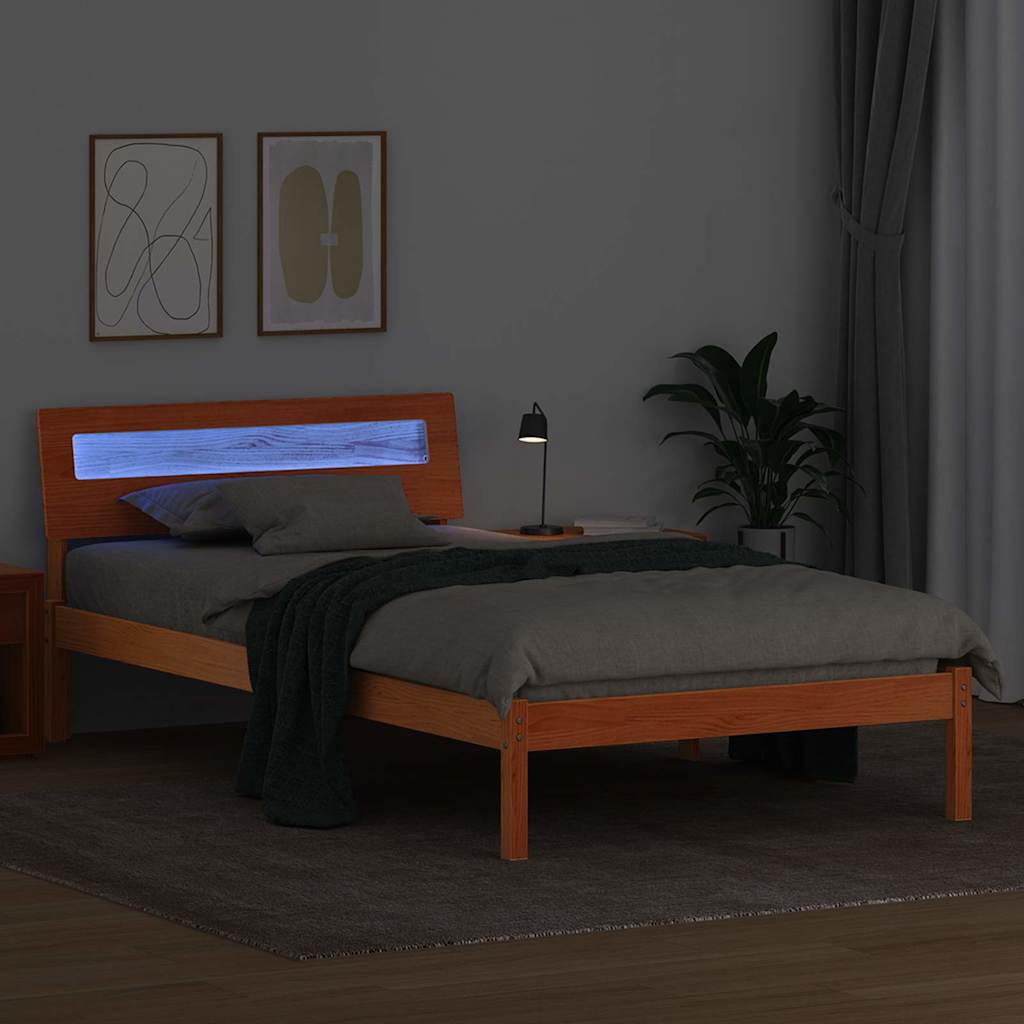 Krevetna konstrukcija s uzglavljem Vosak smeđa 80 x 200 cm