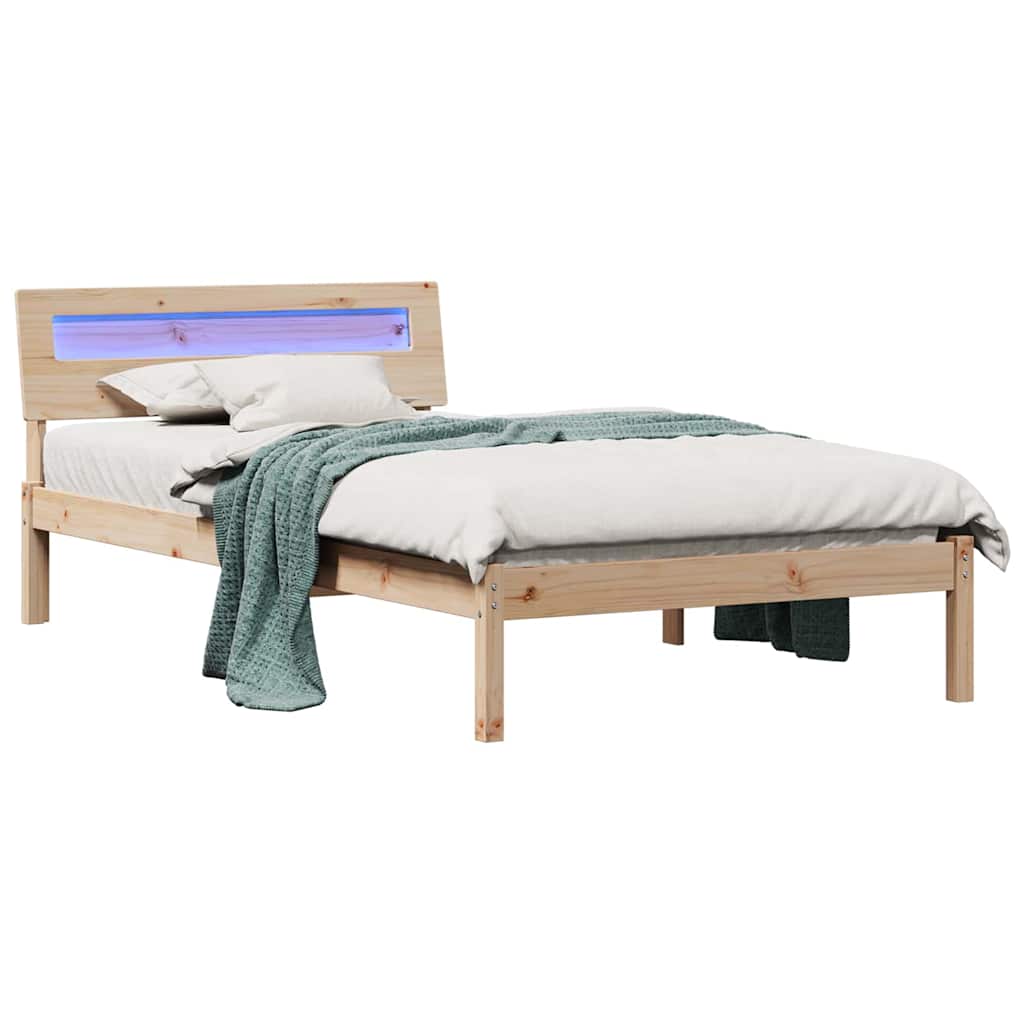 Krevetna konstrukcija Smeđa 90 x 190 cm Čvrsto borovo drvo