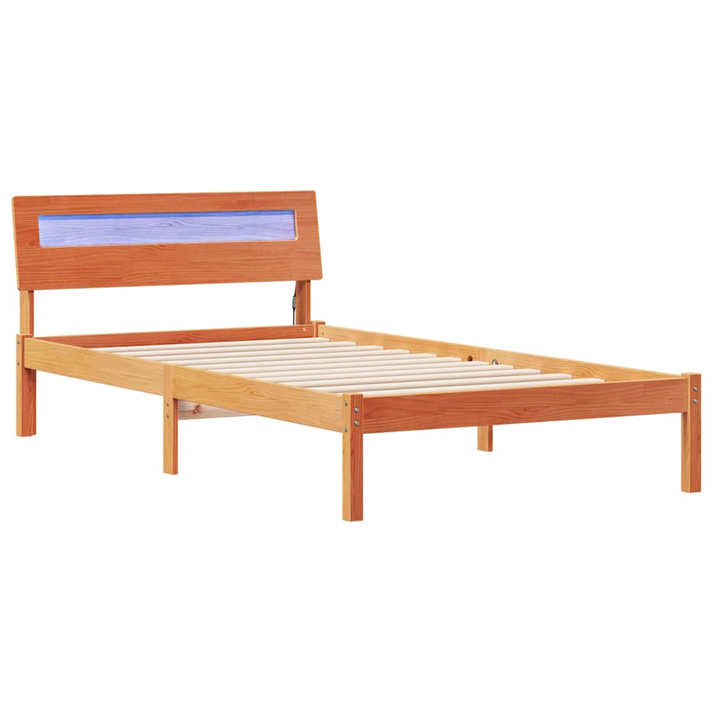 Krevetna konstrukcija s uzglavljem Vosak smeđa 90 x 190 cm