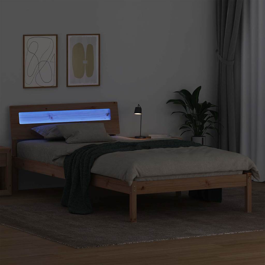 Krevetna konstrukcija Smeđa 75 x 190 cm Čvrsto borovo drvo