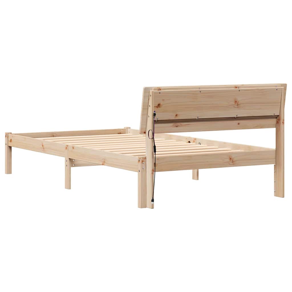 Krevetna konstrukcija Smeđa 75 x 190 cm Čvrsto borovo drvo