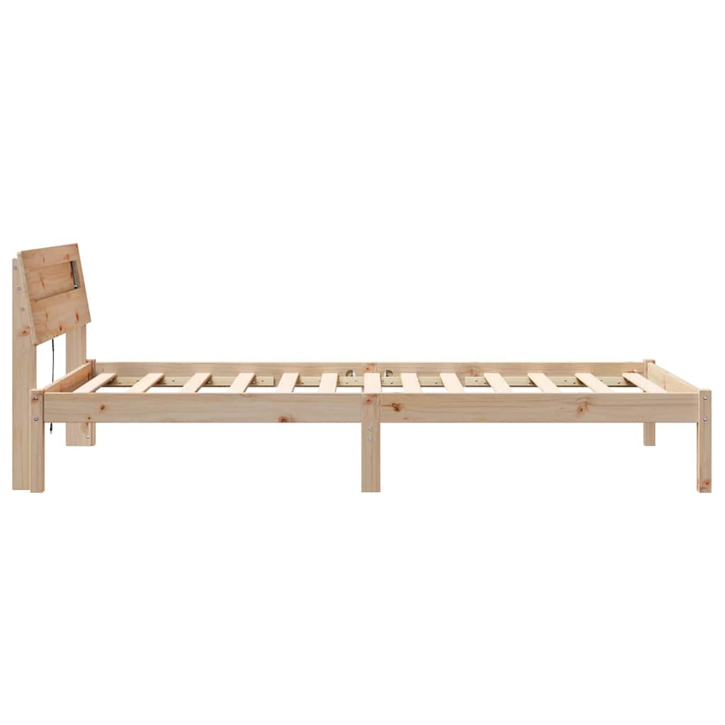 Krevetna konstrukcija Smeđa 75 x 190 cm Čvrsto borovo drvo