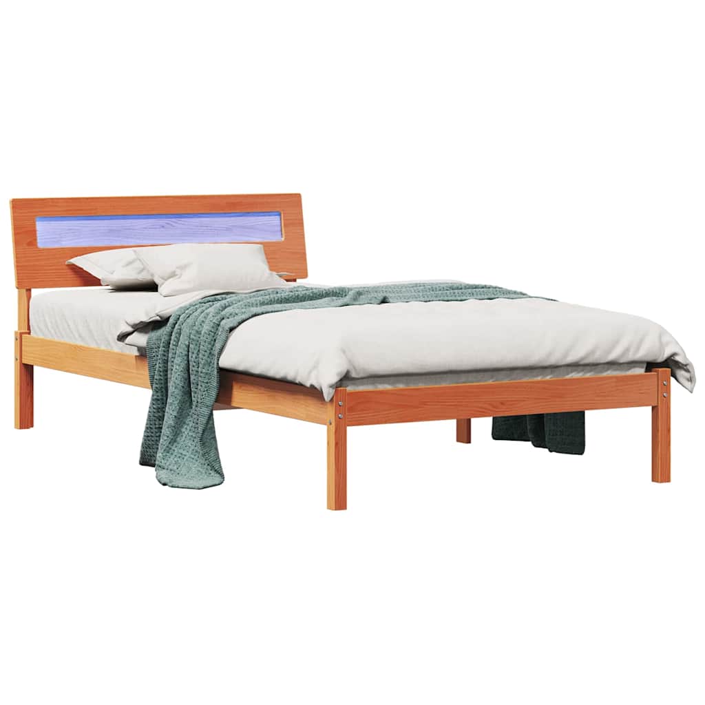 Krevetna konstrukcija s uzglavljem Vosak smeđa 75 x 190 cm