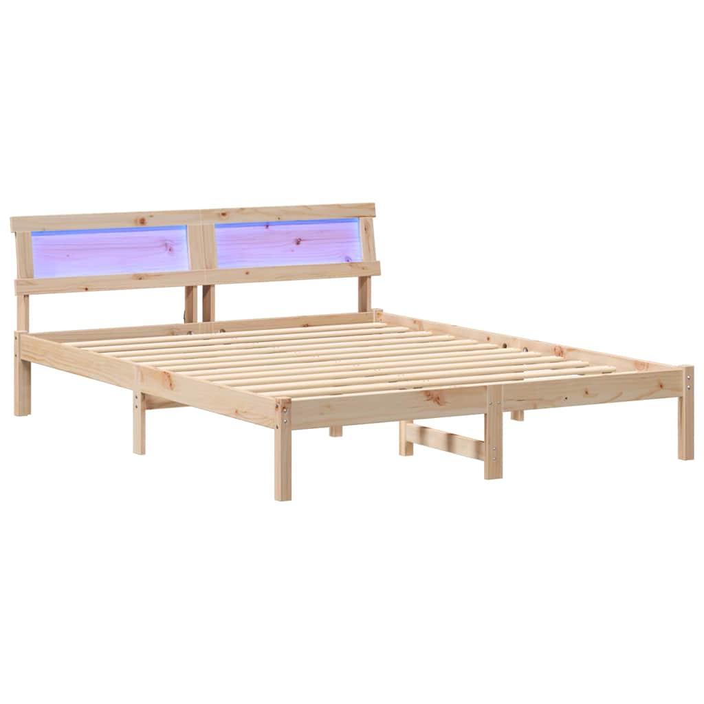 Krevetna konstrukcija Smeđa 150 x 200 cm Čvrsto borovo drvo