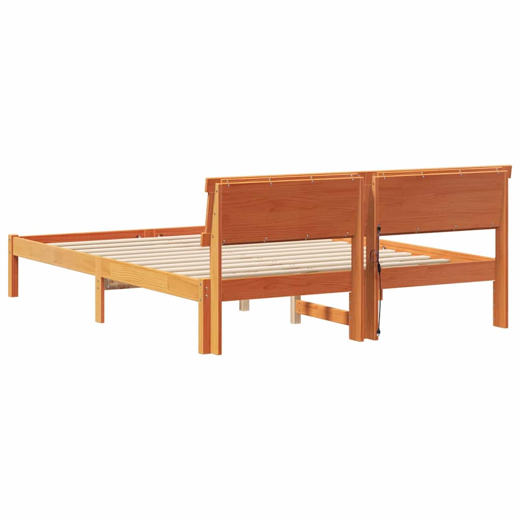 Krevetna konstrukcija s uzglavljem Vosak smeđa 150 x 200 cm
