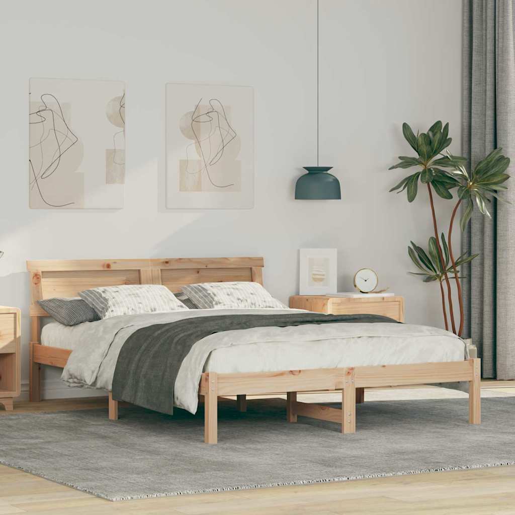 Krevetna konstrukcija Smeđa 120 x 200 cm Čvrsto borovo drvo