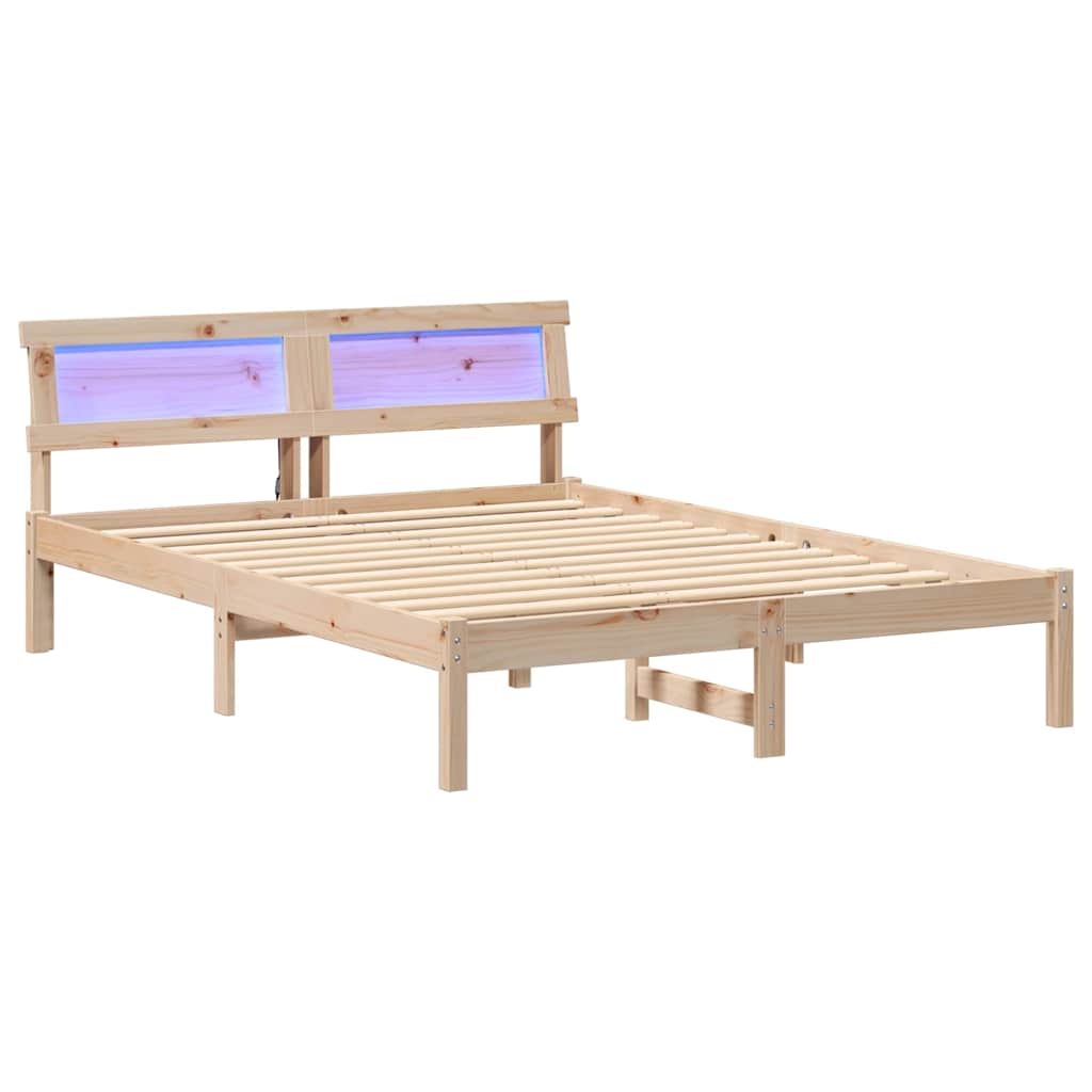 Krevetna konstrukcija Smeđa 140 x 190 cm Čvrsto borovo drvo