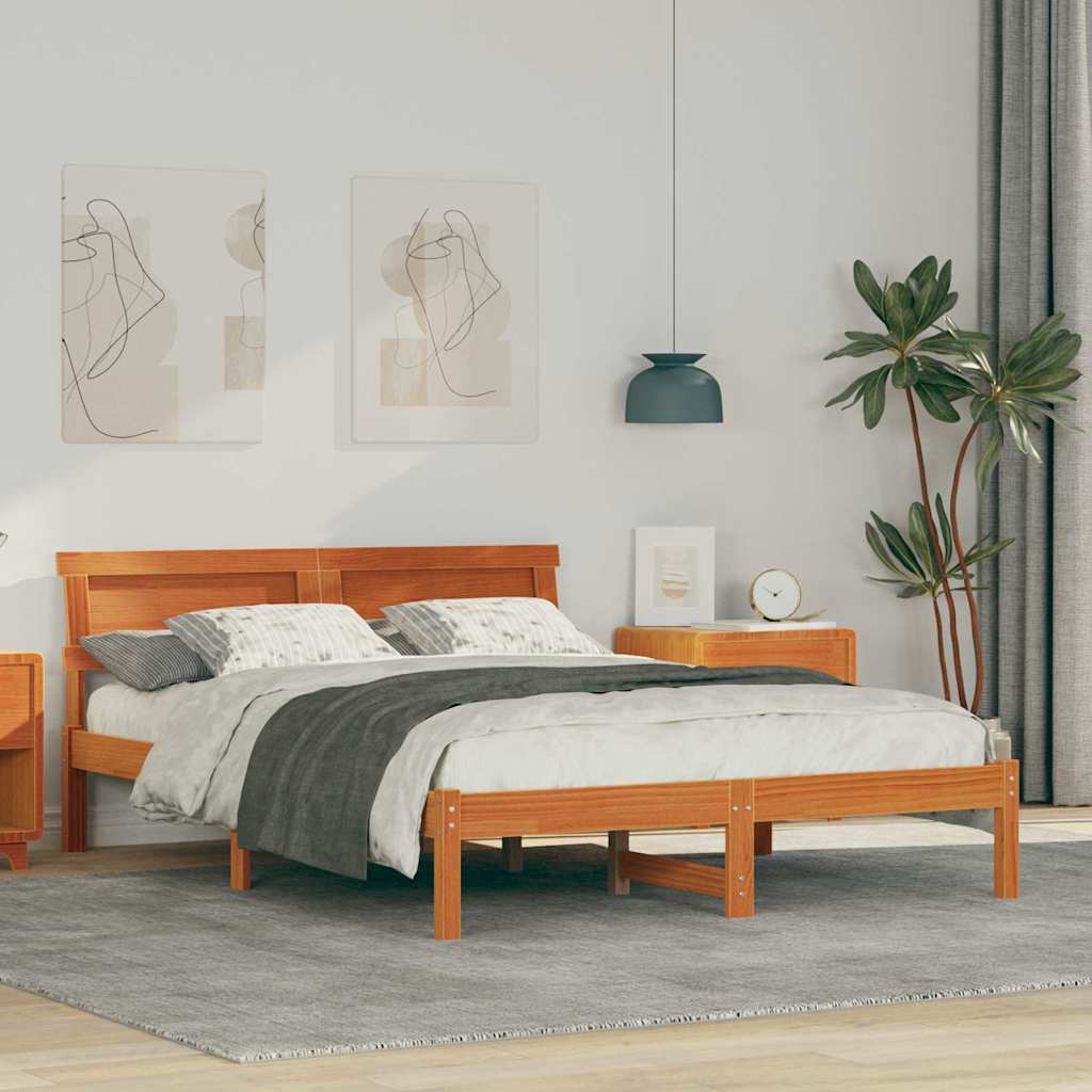 Krevetna konstrukcija s uzglavljem Vosak smeđa 120 x 190 cm