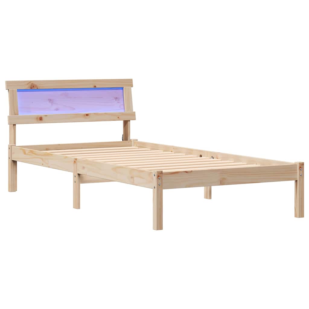 Krevetna konstrukcija Smeđa 90 x 200 cm Čvrsto borovo drvo