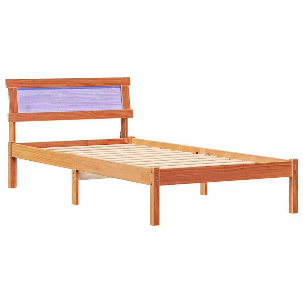 Krevetna konstrukcija s uzglavljem Vosak smeđa 90 x 200 cm