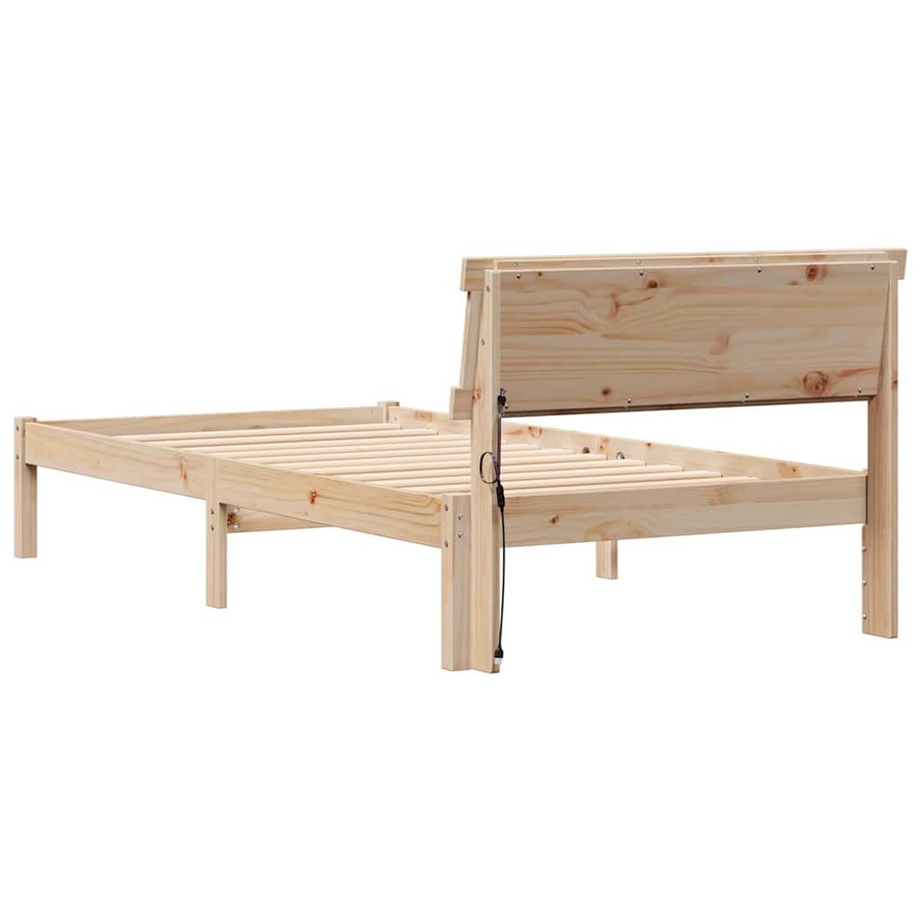 Krevetna konstrukcija Smeđa 75 x 190 cm Čvrsto borovo drvo