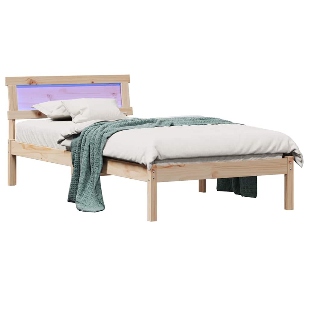 Krevetna konstrukcija Smeđa 75 x 190 cm Čvrsto borovo drvo