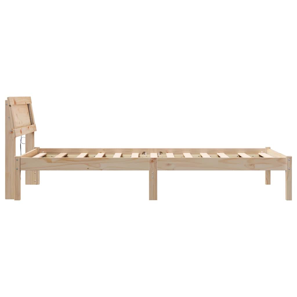 Krevetna konstrukcija Smeđa 75 x 190 cm Čvrsto borovo drvo