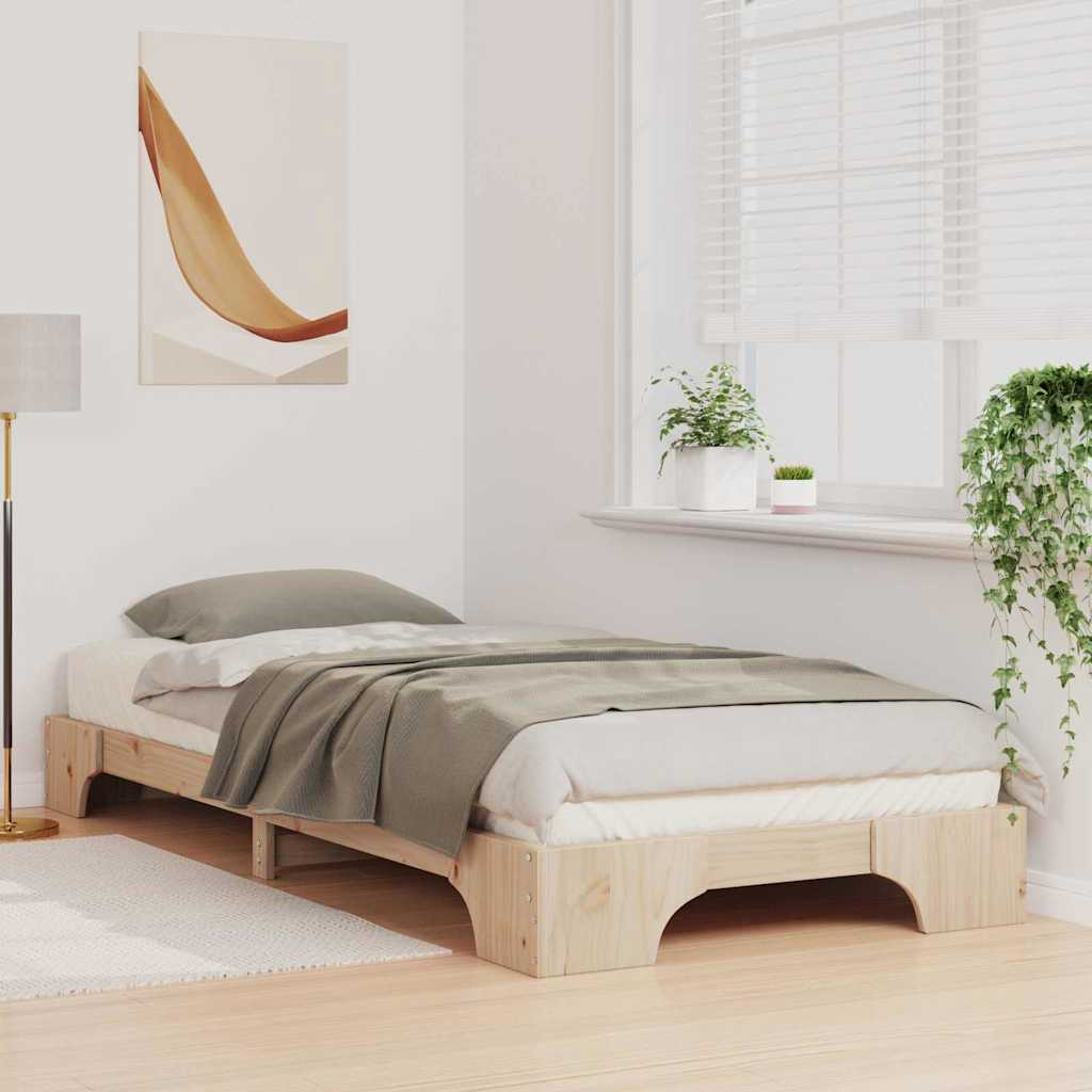 Krevetna konstrukcija Smeđa 90 x 210 cm Čvrsto borovo drvo