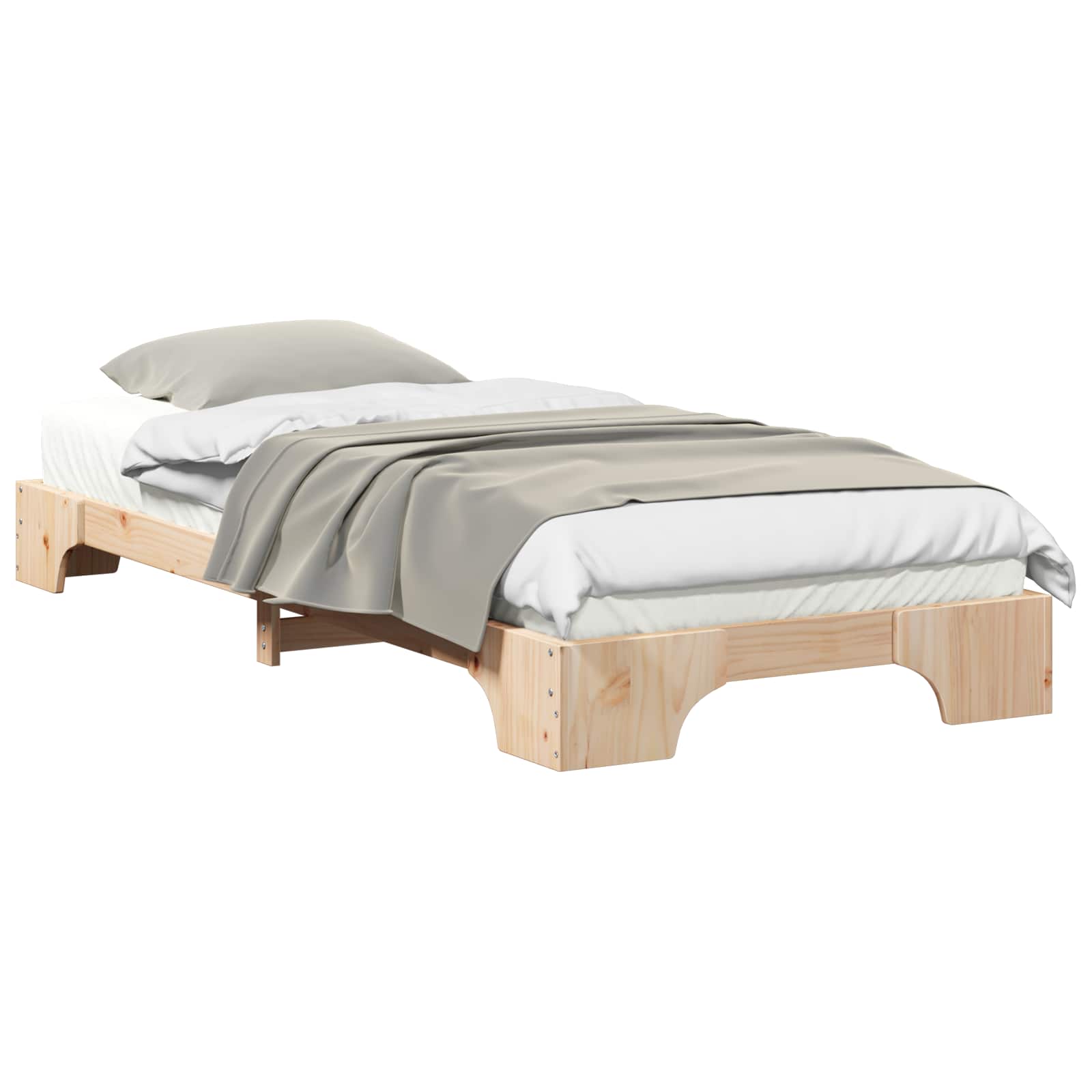 Krevetna konstrukcija Smeđa 90 x 210 cm Čvrsto borovo drvo