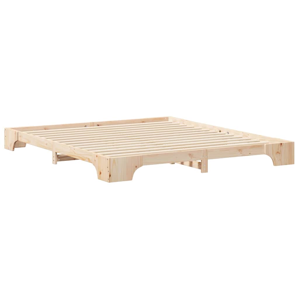 Krevetna konstrukcija Smeđa 200 x 210 cm Čvrsto borovo drvo