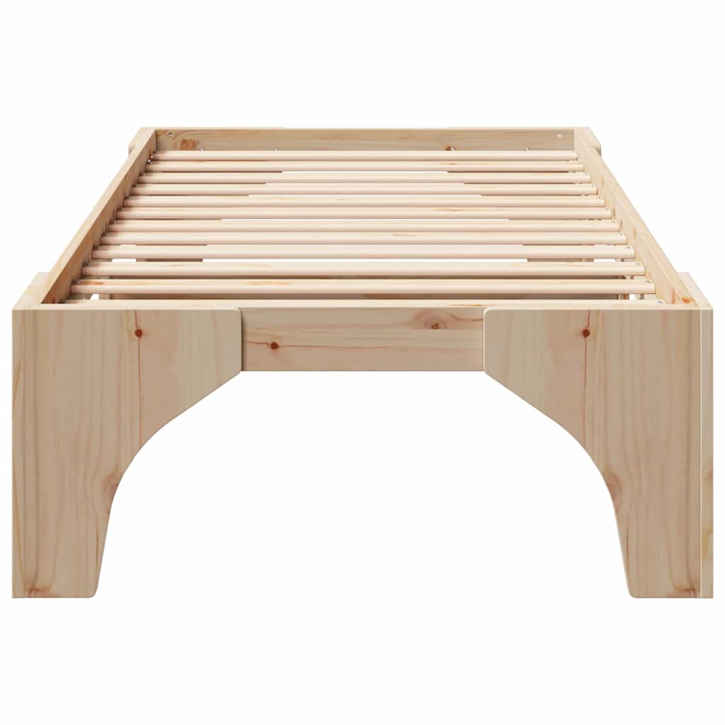 Krevetna konstrukcija Smeđa 100 x 200 cm Čvrsto borovo drvo
