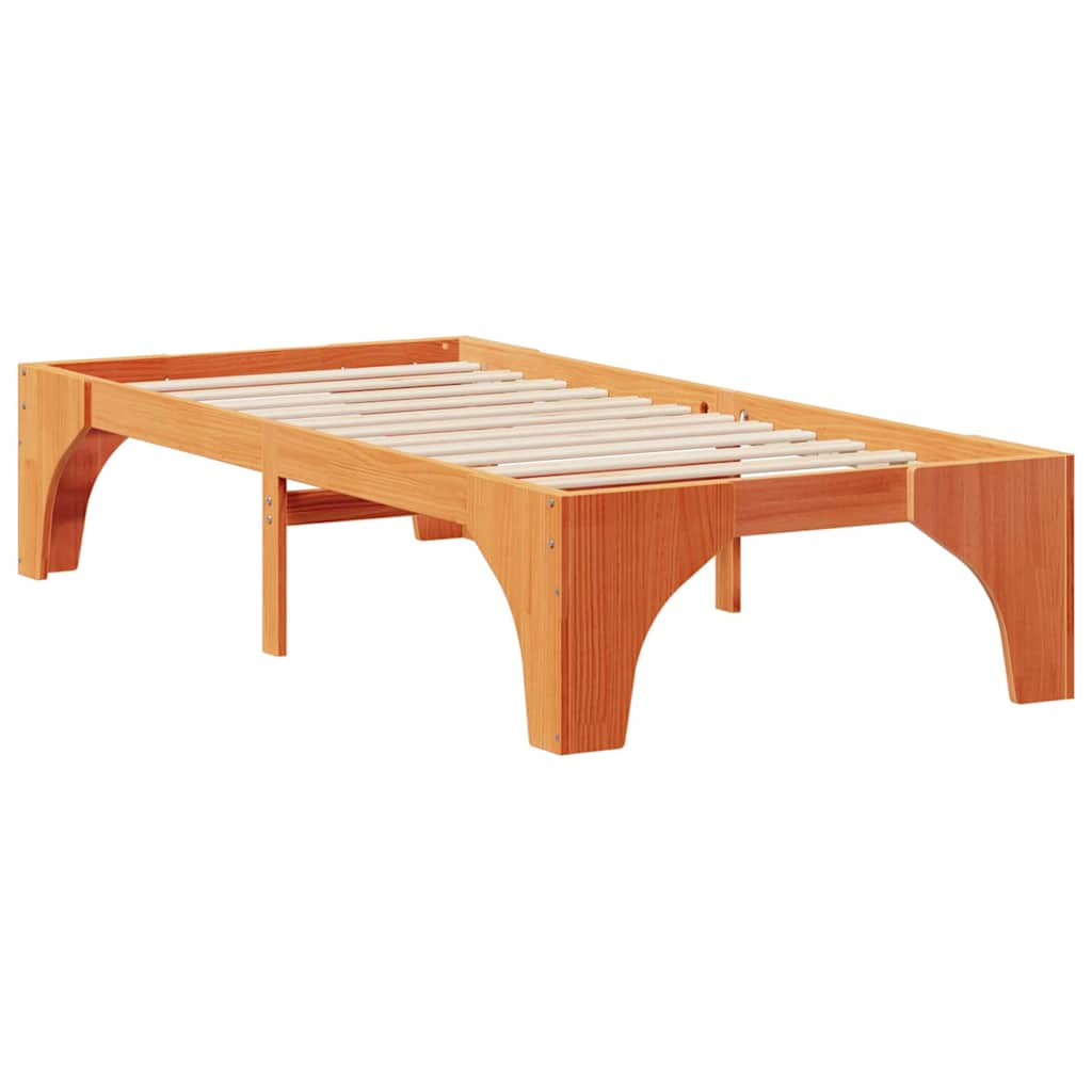 Krevetna konstrukcija Smeđa 100 x 200 cm Čvrsto borovo drvo