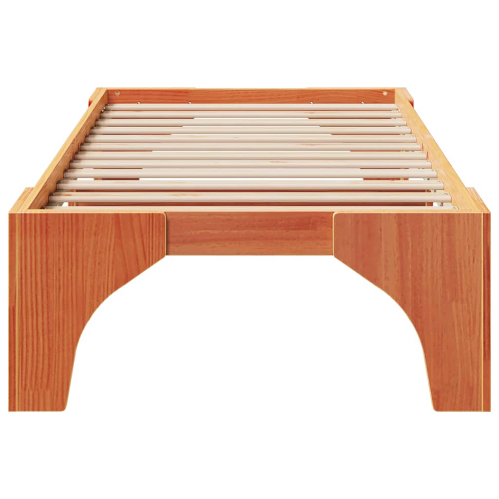 Krevetna konstrukcija Smeđa 100 x 200 cm Čvrsto borovo drvo