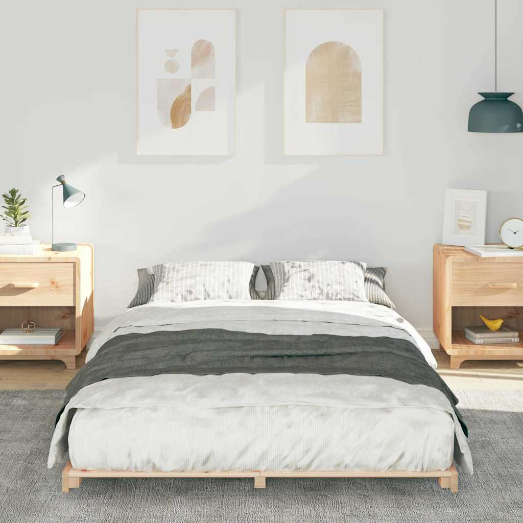 Krevetna konstrukcija Smeđa 120 x 190 cm Čvrsto borovo drvo