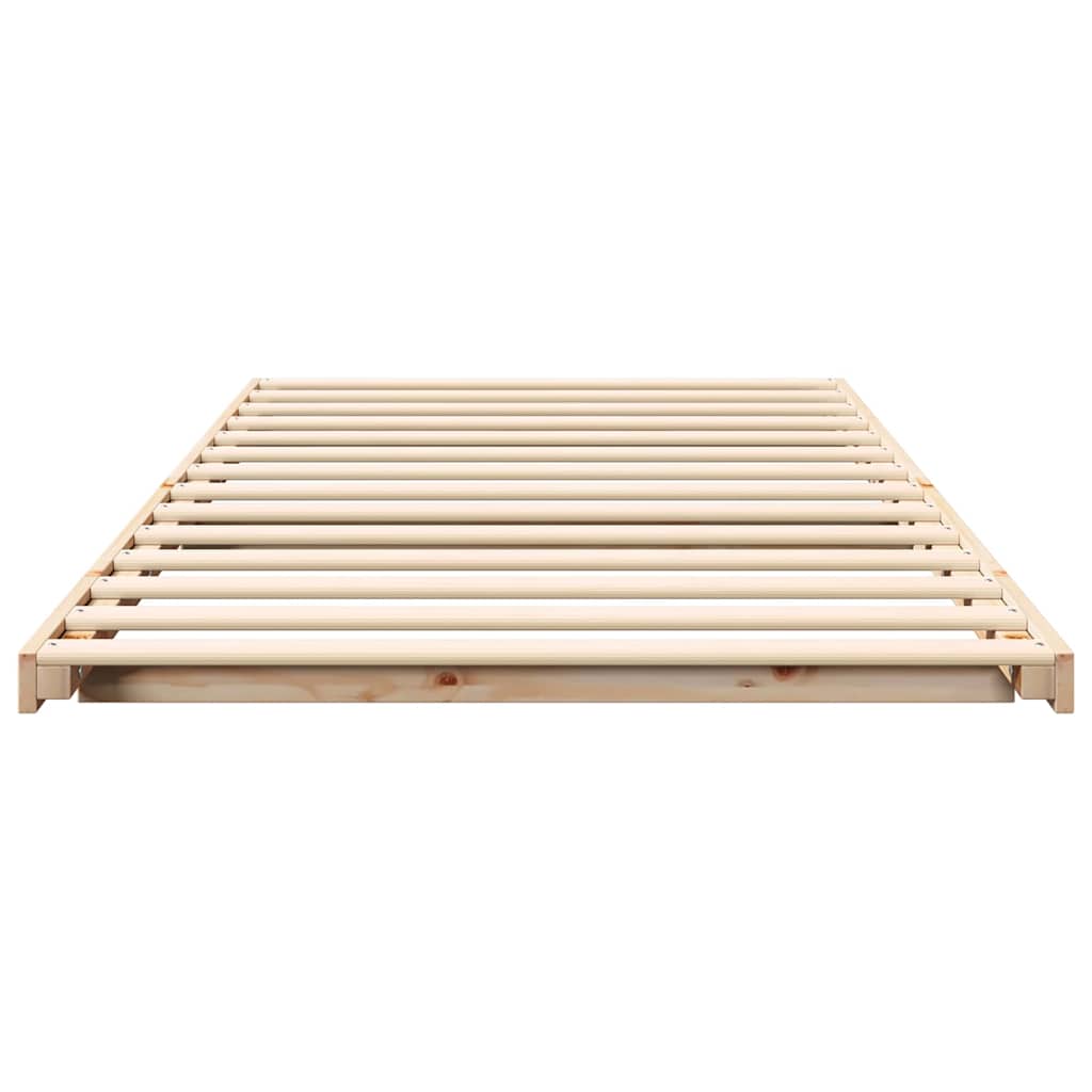 Krevetna konstrukcija Smeđa 80 x 210 cm Čvrsto borovo drvo