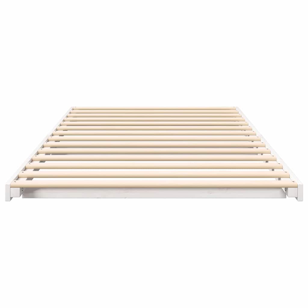 Krevetna konstrukcija Bijelo 100 x 210 cm Čvrsto borovo drvo