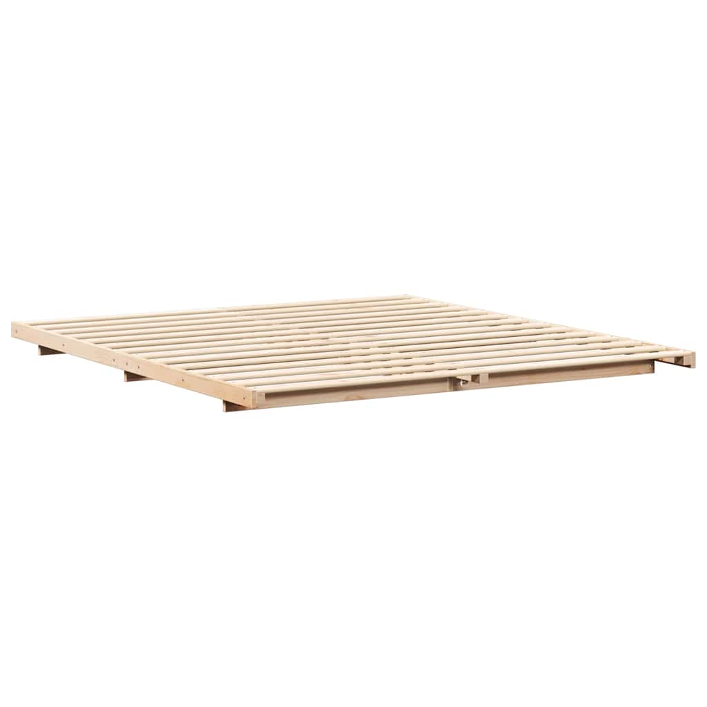 Krevetna konstrukcija Smeđa 200 x 210 cm Čvrsto borovo drvo