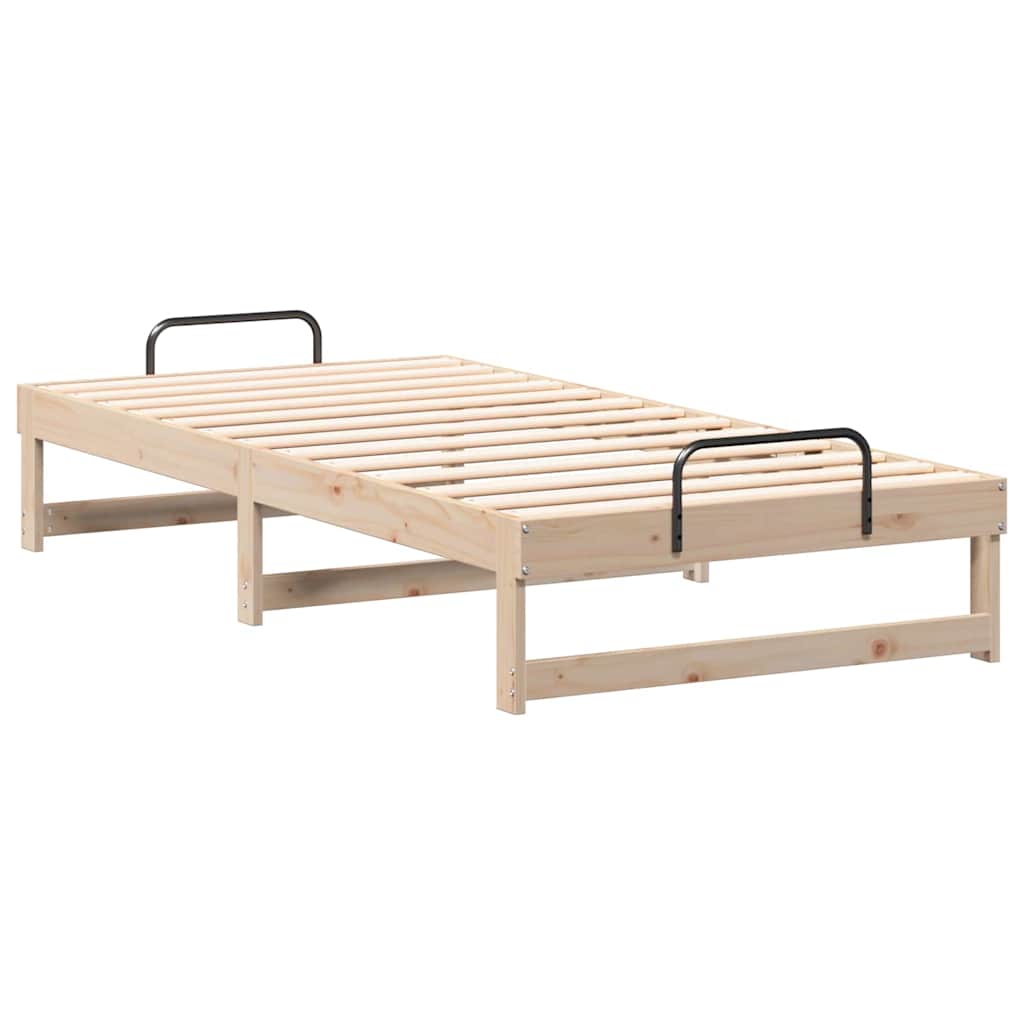 Krevetna konstrukcija Smeđa 90 x 200 cm Čvrsto borovo drvo