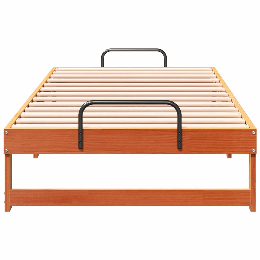 Krevetna konstrukcija Smeđa 90 x 200 cm Čvrsto borovo drvo