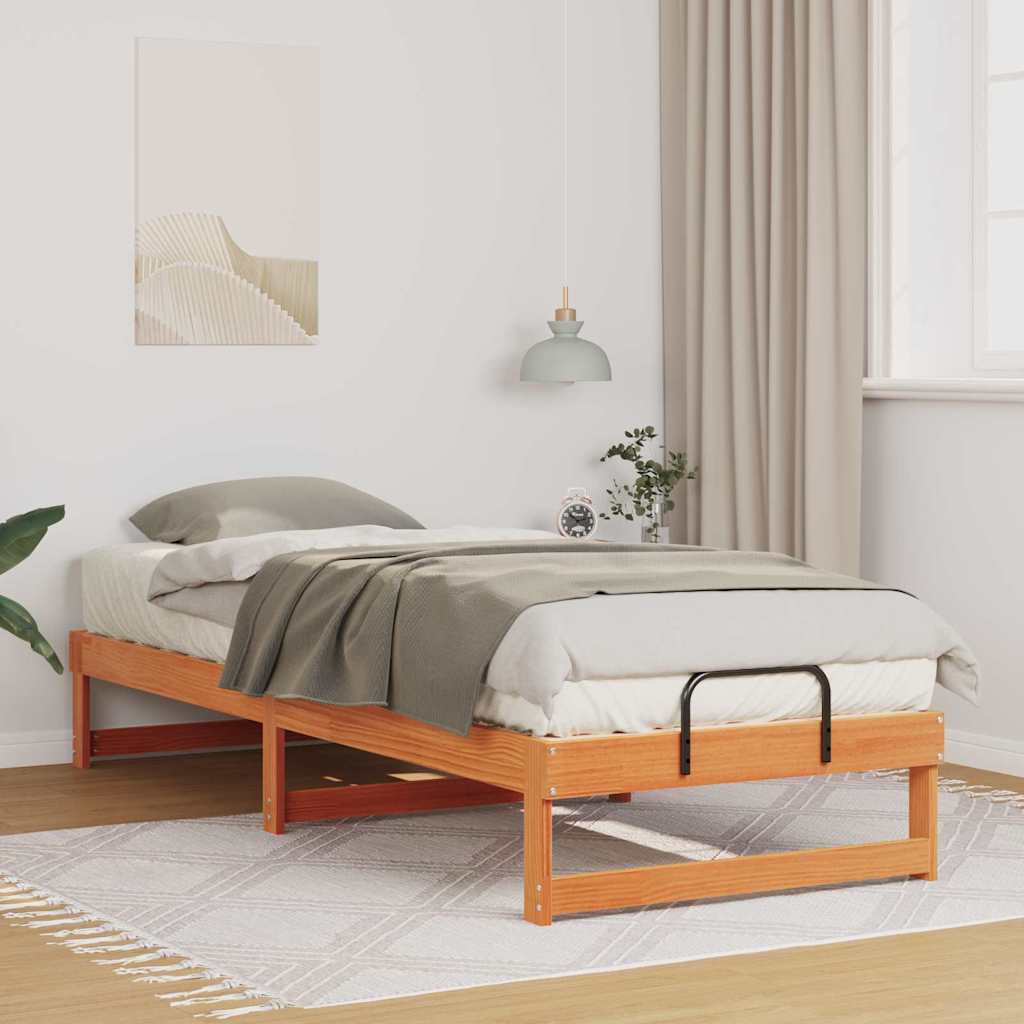 Krevetna konstrukcija Smeđa 80 x 210 cm Čvrsto borovo drvo