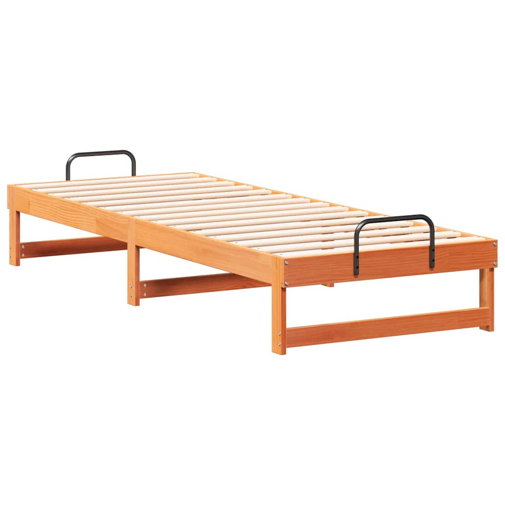 Krevetna konstrukcija Smeđa 80 x 210 cm Čvrsto borovo drvo