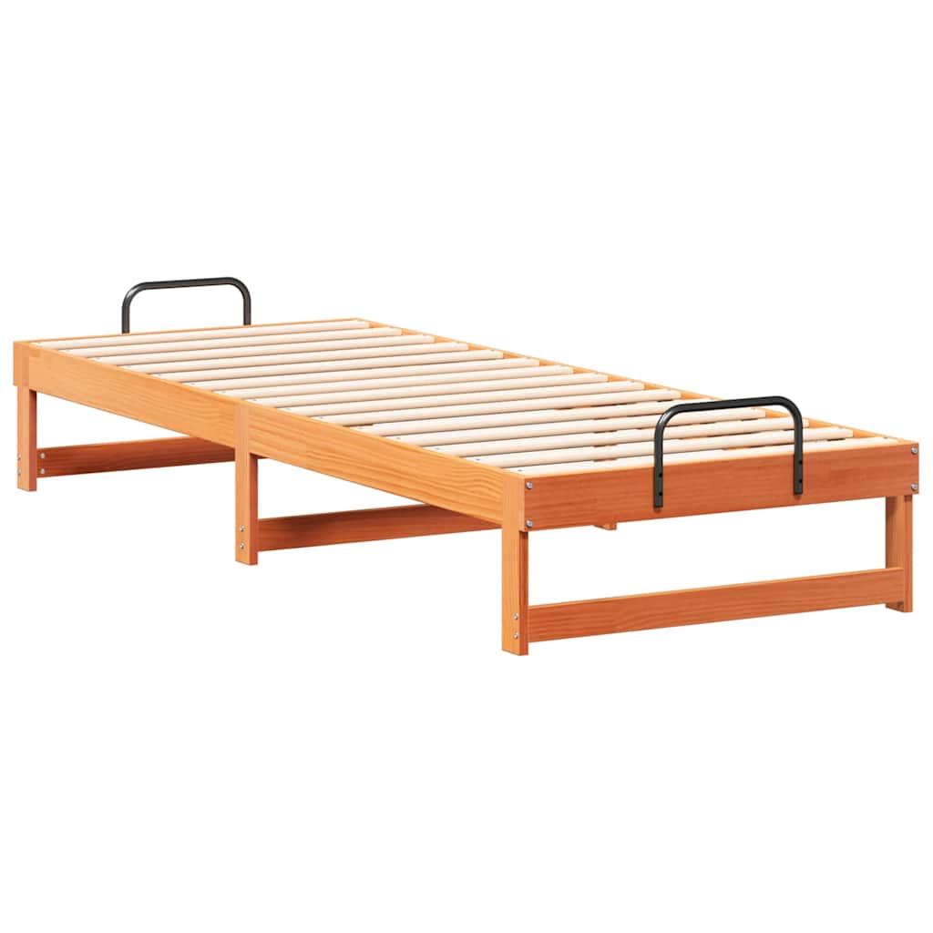 Krevetna konstrukcija Smeđa 80 x 210 cm Čvrsto borovo drvo