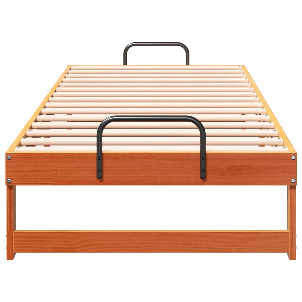 Krevetna konstrukcija Smeđa 80 x 210 cm Čvrsto borovo drvo
