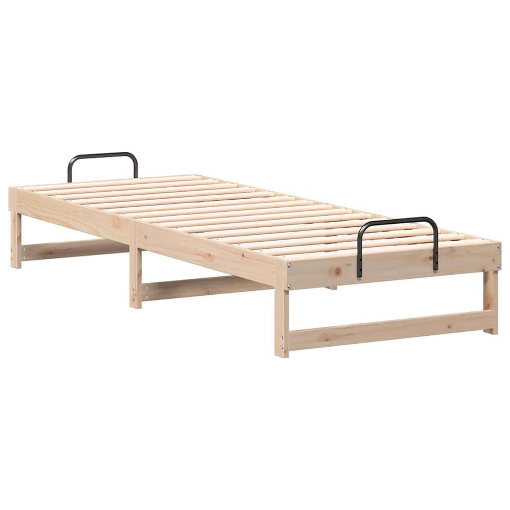 Krevetna konstrukcija Smeđa 90 x 210 cm Čvrsto borovo drvo
