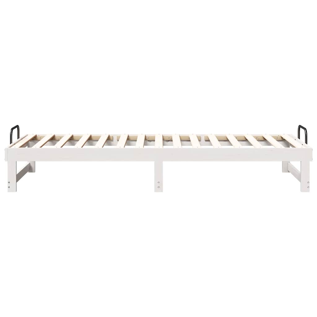 Krevetna konstrukcija Bijelo 90 x 210 cm Čvrsto borovo drvo