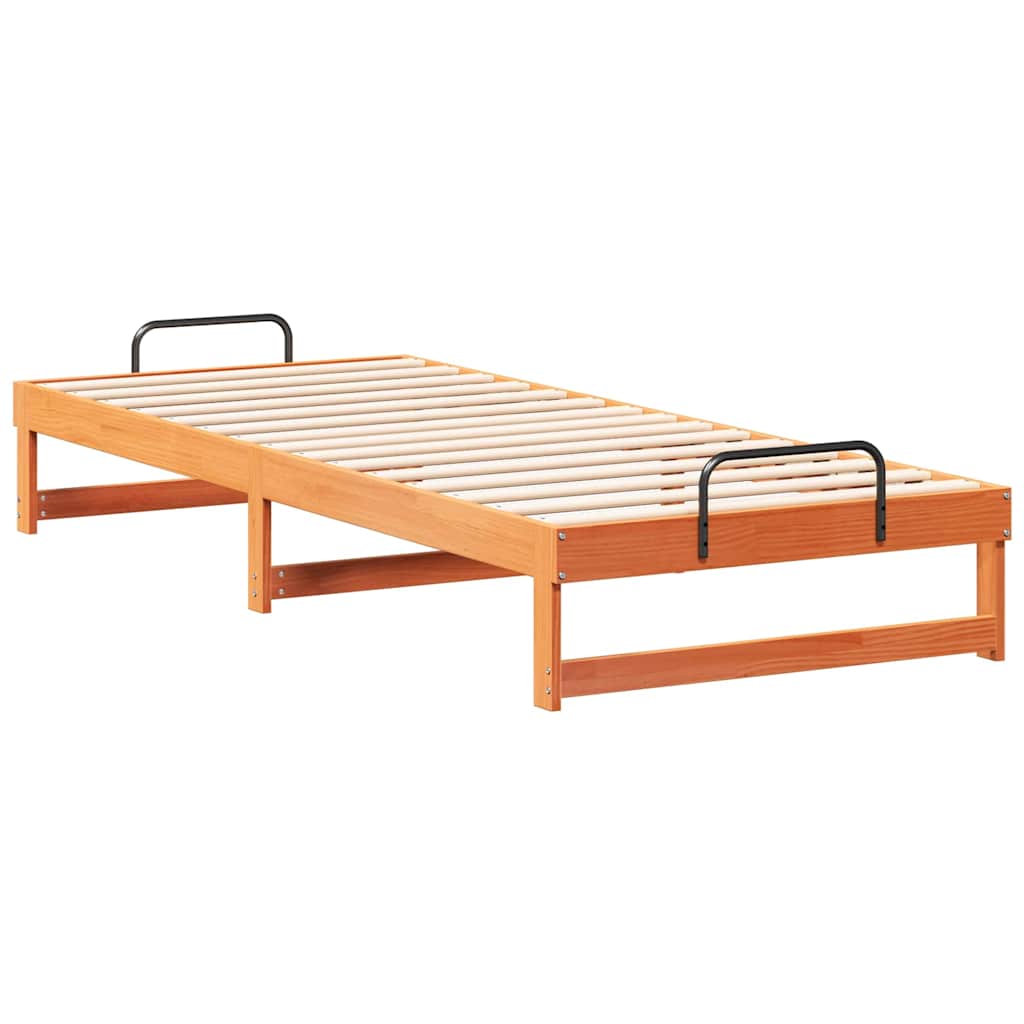 Krevetna konstrukcija Smeđa 80 x 220 cm Čvrsto borovo drvo