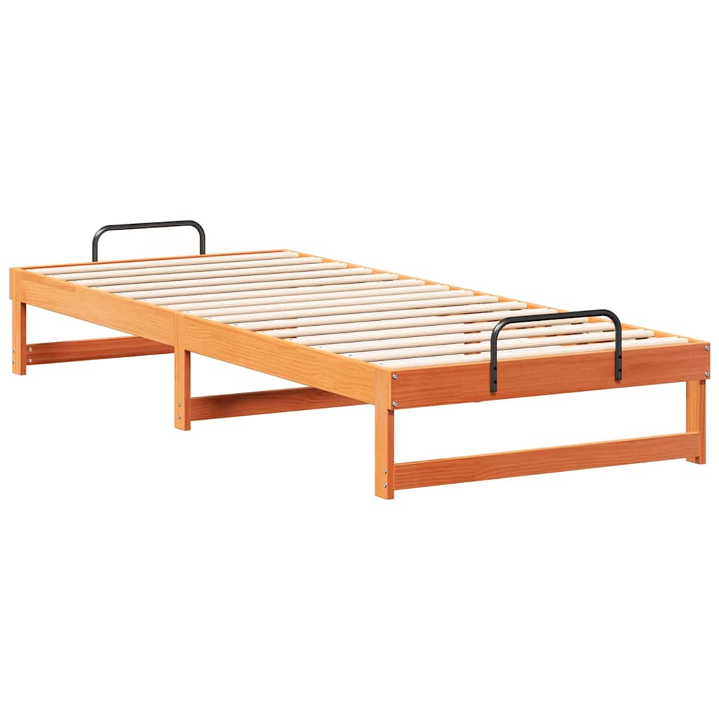Krevetna konstrukcija Smeđa 90 x 220 cm Čvrsto borovo drvo