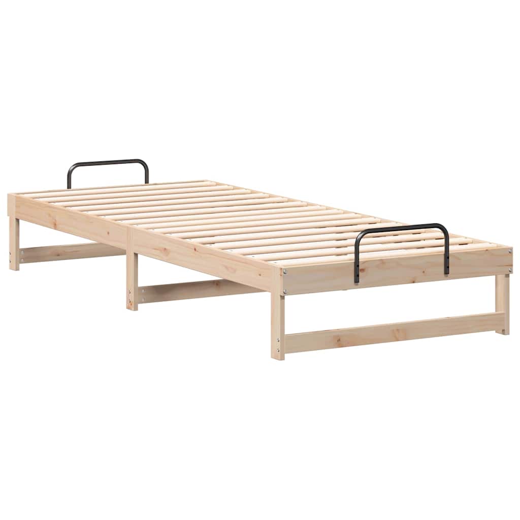 Krevetna konstrukcija Smeđa 100 x 220 cm Čvrsto borovo drvo