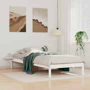 Krevetna konstrukcija s bočnim stolovima Bijelo 90 x 210 cm