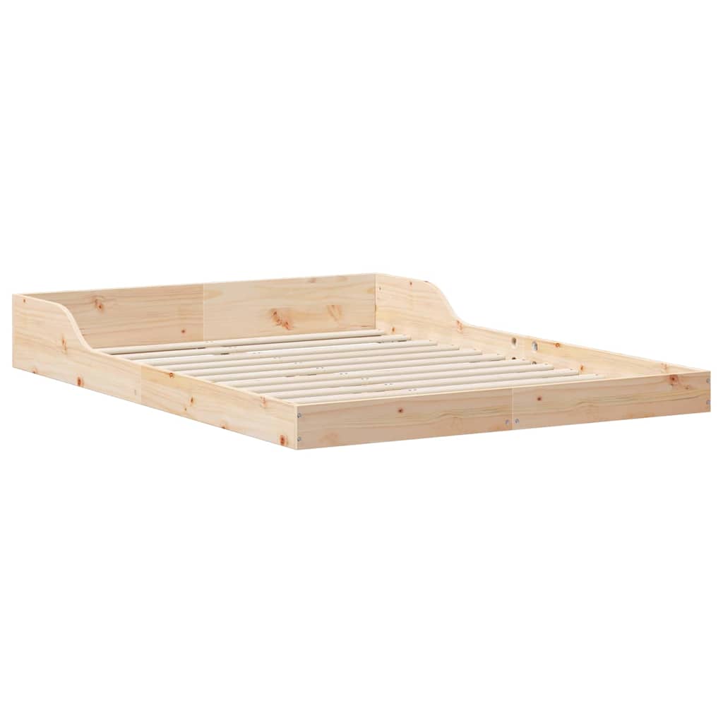 Krevetna konstrukcija Smeđa 140 x 190 cm Čvrsto borovo drvo