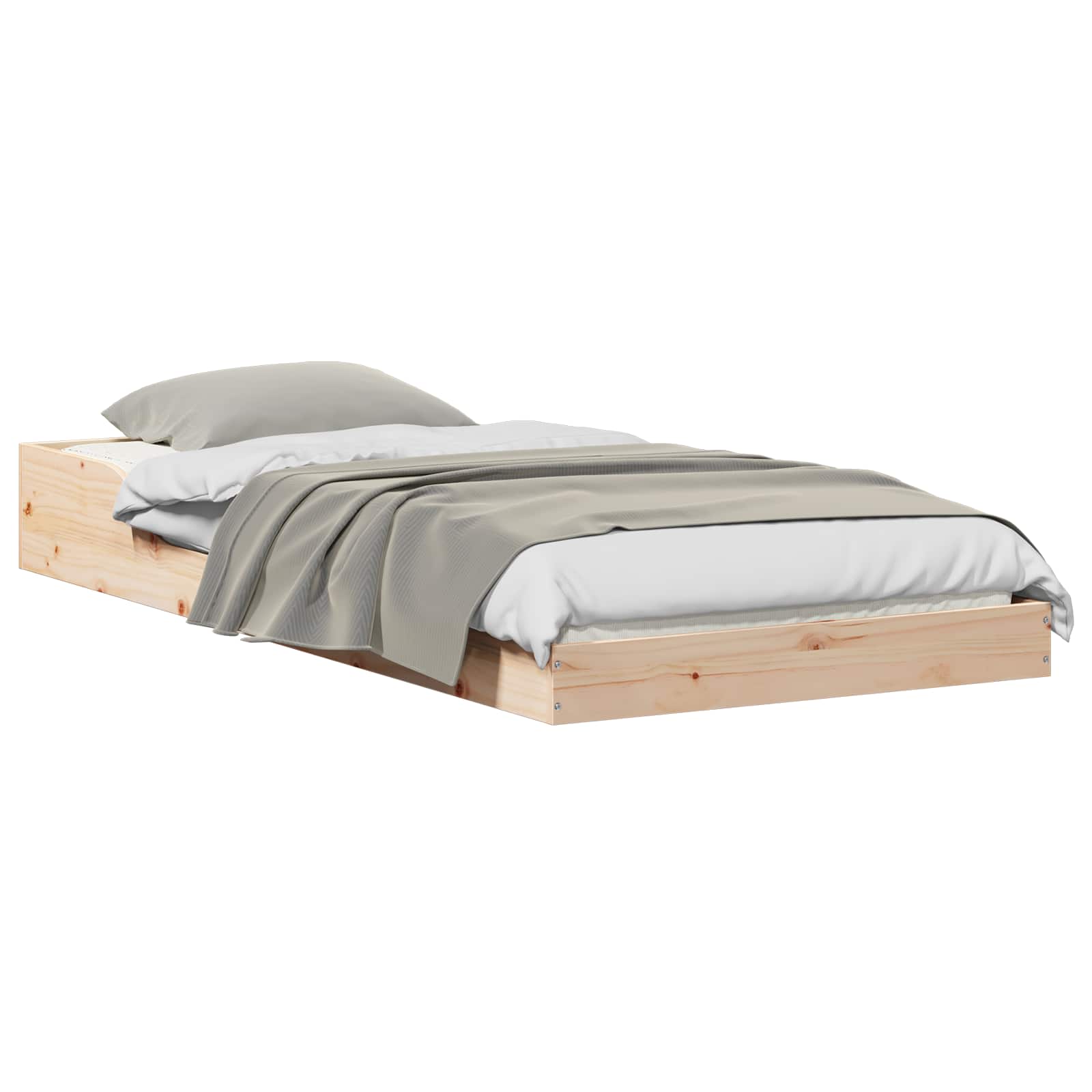 Krevetna konstrukcija Prirodna 80 x 210 cm Čvrsto borovo drvo