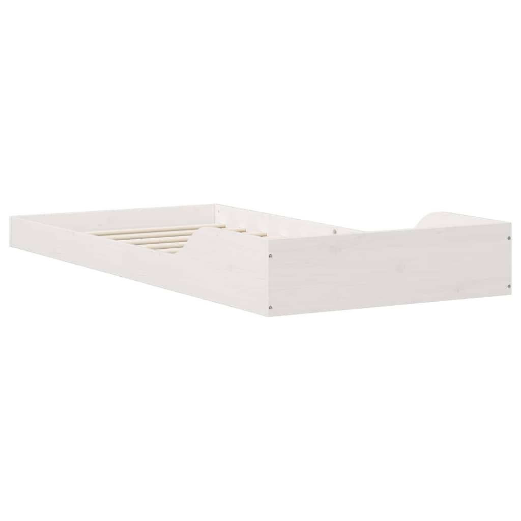Krevetna konstrukcija Bijelo 90 x 210 cm Čvrsto borovo drvo