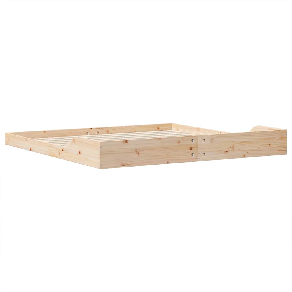 Krevetna konstrukcija Smeđa 200 x 210 cm Čvrsto borovo drvo