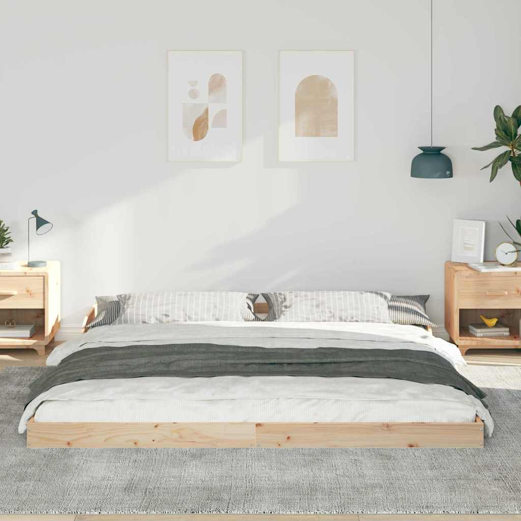Krevetna konstrukcija Smeđa 180 x 220 cm Čvrsto borovo drvo