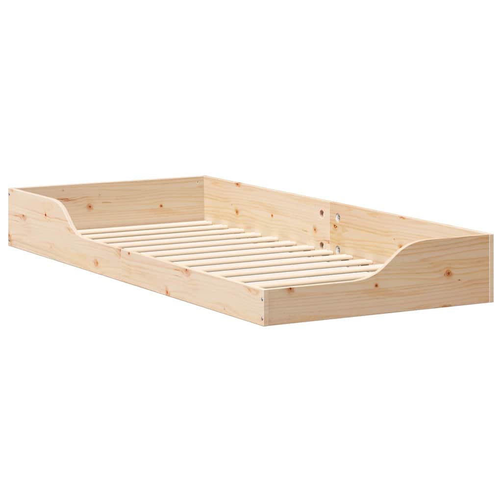 Krevetna konstrukcija Smeđa 80 x 210 cm Čvrsto borovo drvo