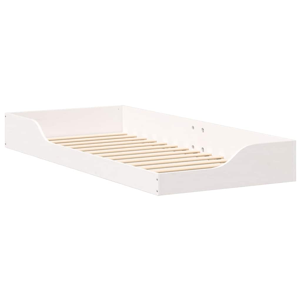 Krevetna konstrukcija Bijelo 80 x 210 cm Čvrsto borovo drvo