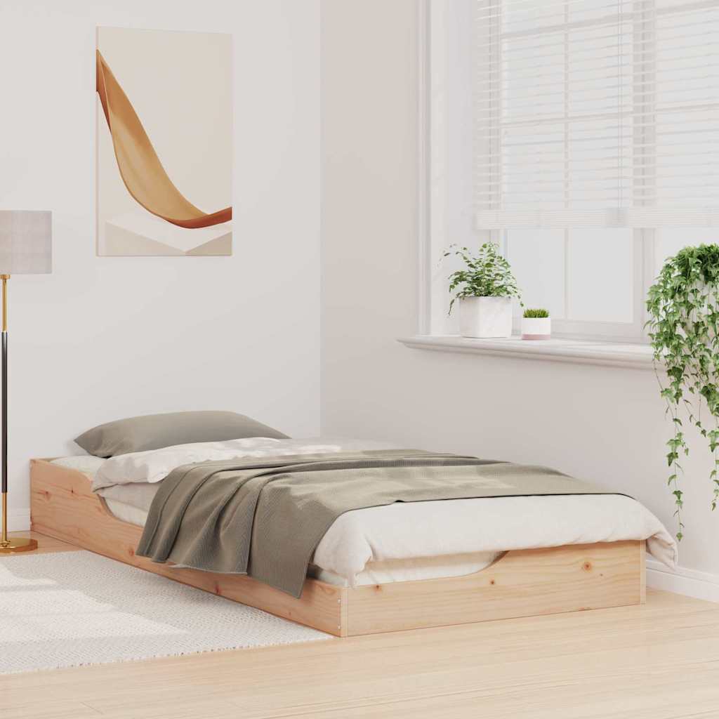 Krevetna konstrukcija Smeđa 90 x 210 cm Čvrsto borovo drvo