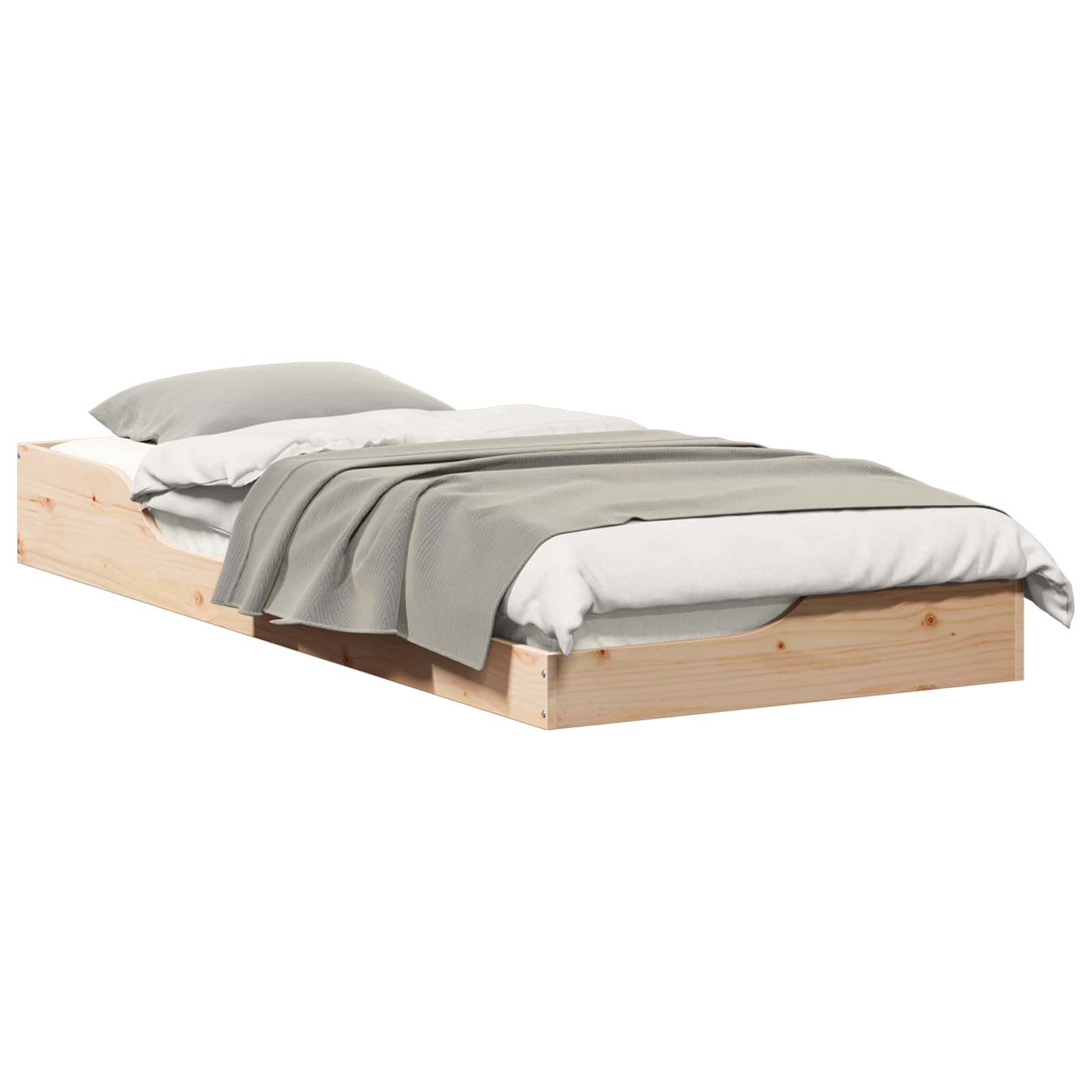 Krevetna konstrukcija Smeđa 90 x 210 cm Čvrsto borovo drvo
